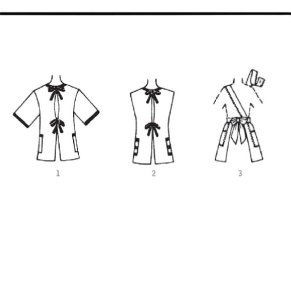 Simplicity Pattern 9868 Vintage Retro 70s Tie Back Apron Potholder Size S-XL New - Picture 4 of 4